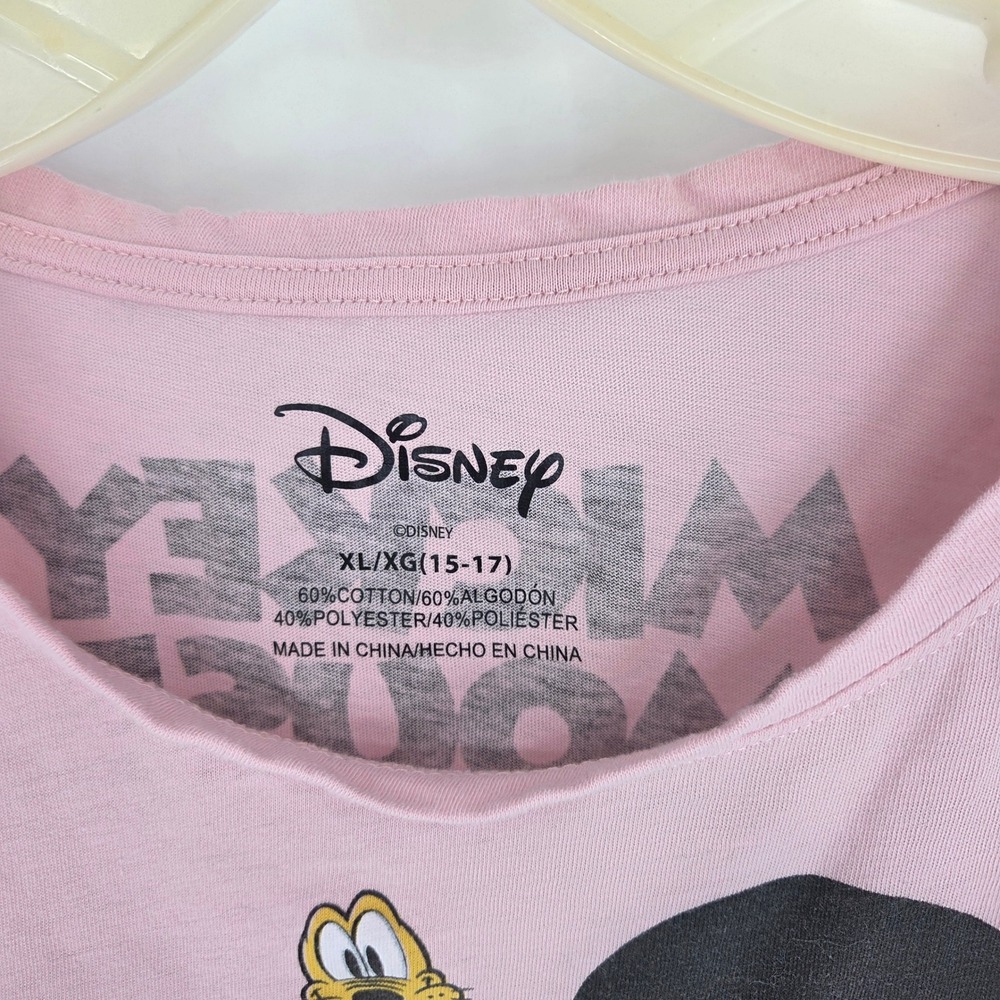 Disney Mickey Mouse Friends Pink Graphic Muscle Tank Top XL 15-17 Sleeveless Tee - Picture 5 of 7